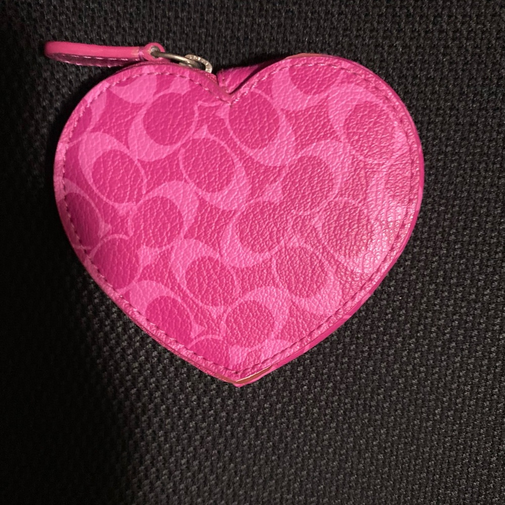 Coach Pink Heart-Shaped Coin Purse